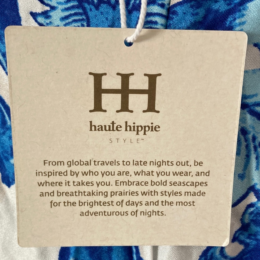 Haute Hippie Blue & White Palazzo Pants - Picture 2 of 8